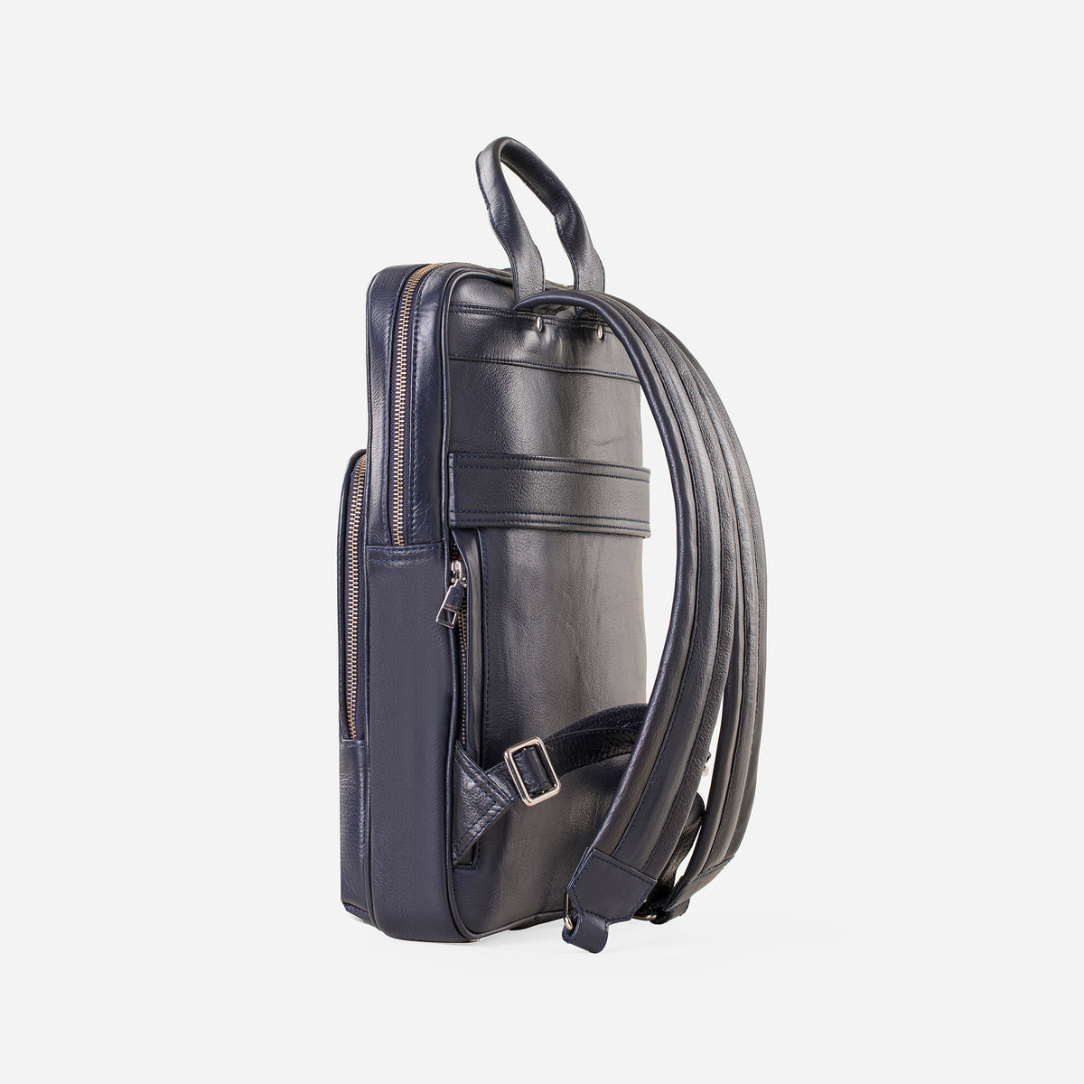 Thin best sale leather backpack